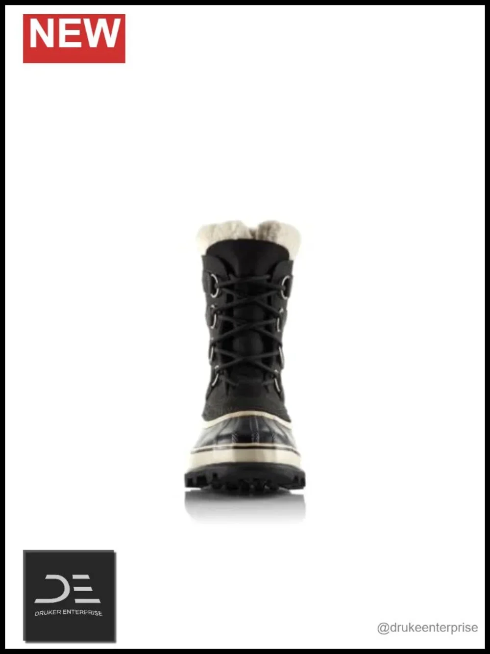 Waterproof Leather Lace-Up Mid-Calf Winter Boots Snow